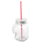 Caneca de Vidro com Tampa de Metal e Palhinha 450ml 80x130mm 24 un