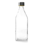 Garrafa Vidro Transaprente + Tampa Ao 1000ml 88x258mm 12 un