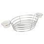 Cesta em Arame de Inox com 2 copos porcelana 325x150x58mm 6 un