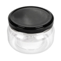 Frasco Pl�stico PET transparente 250ml com tampa em metal 154 un