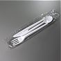 Conjunto de Garfo + Faca + Colher 150 de Plstico Branco Econmico 162/150mm 800un