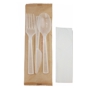 Garfo+Faca+Colher de Plstico PLUS 180mm REUSE + Guardanapo Embrulhado Individualmente 500 un