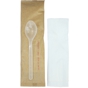 Colher de Plstico PLUS 150mm REUSE + Guardanapo Embrulhado Individualmente 800 un