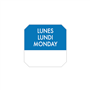 Etiqueta Autocolante Haccp 25x25mm - Lunes Lundi Monday 1000un