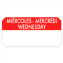 Etiqueta Autocolante Haccp 50x25mm - Mircoles Mercredi Wednesday 1000un