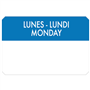 Etiqueta Autocolante Haccp 75x50mm - Lunes Lundi Monday 500un