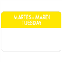Etiqueta Autocolante Haccp 75x50mm - Martes Mardi Tuesday 500un