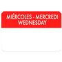 Etiqueta Autocolante Haccp 75x50mm - Mircoles Mercredi Wednesday 500un