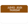 Etiqueta Autocolante Haccp 75x50mm - Jueves Jeudi Thursday 500un