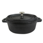 Cocotte de Ferro Preto Oval com Tampa 450ml 153/190x100x63mm 6 un