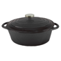 Cocotte de Ferro Preto Oval com Tampa 4500ml 305/375x230x115mm 2 un
