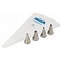 Conjunto Saco Pasteleiro e 4 Bicos em Inox 10mm