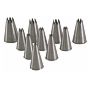 Bicos em Inox com Furo Estrela para Sacos de Pasteleiro 18mm