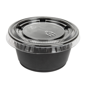 Copo em Plstico PP + Tampa PET para Molhos 60ml Preto 24x50 un