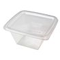Tampa Plstico RPET Rasa para Saladeira Clear 500/750ml 160x160x0mm 400 un