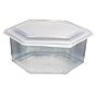 Contentor para Micro-ondas Hexagonal M5700 Translcido 1500g 215x190x84mm 300 un