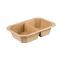 Recipiente Kraft+PE Retangular 2 Compartimentos Multiusos 216x154x40mm 6x50 un