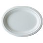 Prato Oval Celulose de Cana de Acar Branco 263x199x20mm 24x6un