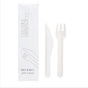 Set Garfo e Faca de Cartolina Branco 158mm Paper Cutlery 100 un