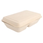 Contentor Rectangular em Cana de Acar Natural 2 cavidades 165x225x64mm 1000ml 10x50un