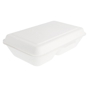 Contentor Rectangular em Cana de Acar Branco 2 cavidades 165x225x64mm 1000ml 10x50un