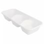 Plateau Carr� en Canne � Sucre 260x111x47mm 3 compartiments 8x60un