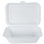 Contentor Rectangular em Cana de Acar Branco 140x180mm 700ml 800un