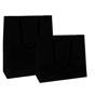 Saco Papel Boutique Preto com Asa Cordo 400+150x320mm 100un
