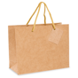 Saco Papel Kraft Boutique com Asa Cordo 400+150x320mm 100un