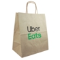 Sac en papier brun avec poign�e torsad�e 270x160x310mm UberEats 250unit�