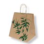 Sac en papier brun Feel Green avec une aile tordue 260+200x270mm 250 unit�