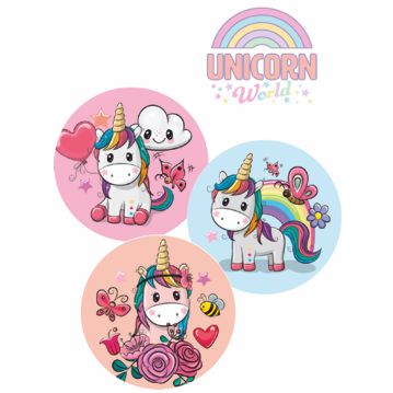 Discos em Pasta de A��car 58mm 6 modelos Unicorn World Modecor 12 A4 com 12 Pe�as