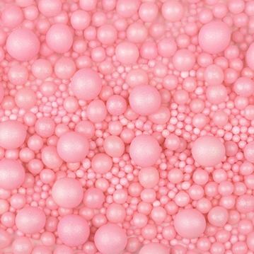 P�rolas de A��car Rosa Tamanhos Diversos Modecor 100g