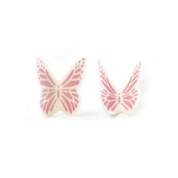 Decoraes de Chocolate Dobla - Butterfly white pink 120 un