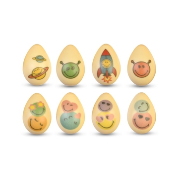 Decora��es de Chocolate Modecor - Ovo 3D Smiley Choc 8 Modelos 64 un