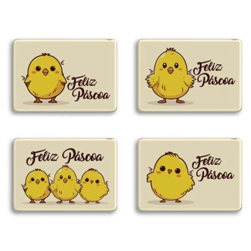 Decora��es de Chocolate Modecor - Retangulo Alusivo a P�scoa 4 Modelos 16x4 un