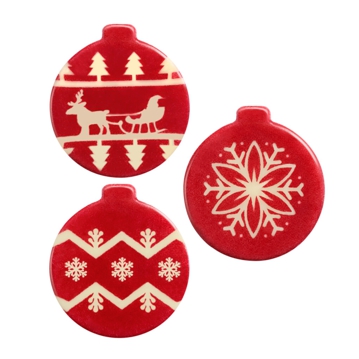 Barbara Decor Red Christmas Baubles 29x32mm 189 un