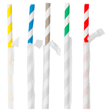 Palhinha Flexivel em Papel Embrulhada Individualmente - Cores Sortidas Espiral  6x230mm 250un