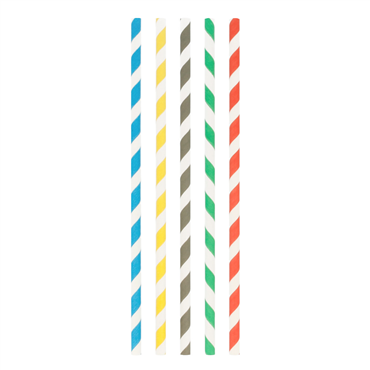 Palhinha Direita em Papel Avulso - Cores Sortidas Espiral  6x200mm 250 un