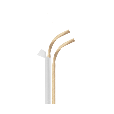 Palhinha Flexivel em Papel Embrulhada Individualmente - Kraft  6x230mm 250un