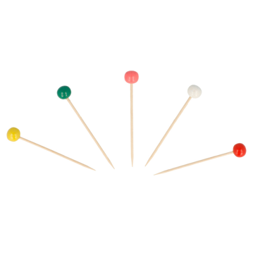 Pick em Bamb com Bola de cores Sortidas 65mm 144 un