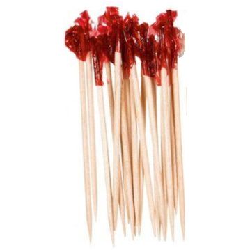 Pick em Madeira com Nylon Vermelho 100mm 1000 un