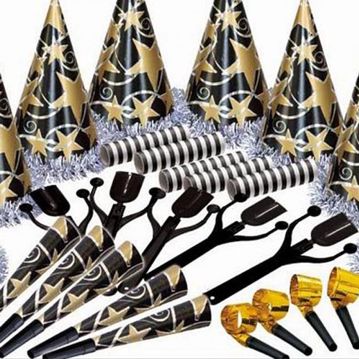 Kit Ano Novo para 10 Pessoas Preto Dourado 1 un