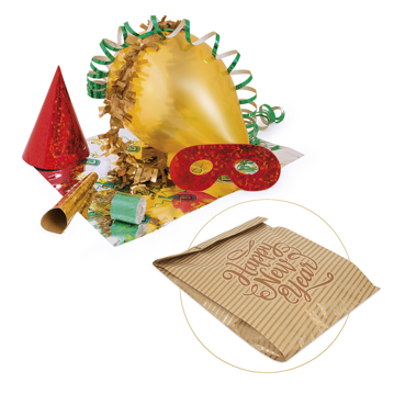 Kit Happy New Year em Saco Individual Kraft 260+80x350mm Royale 1 un