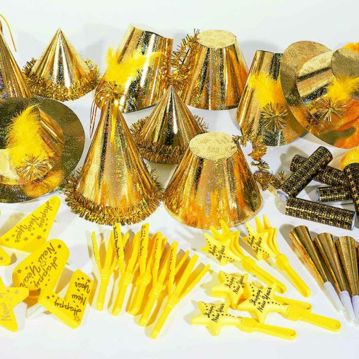 Kit Ano Novo para 20 Pessoas Holographic Gold 1 un