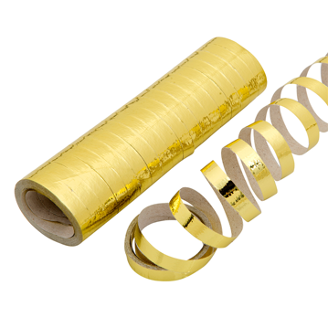 Serpentinas Metalizadas Dourado Rolo de 7mm x 4m Caja com 12 packs de 2x18un