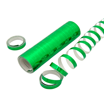 Serpentinas Hologrficas Verde Rolo de 7mm x 4m Caixa com 12 packs de 2x18un
