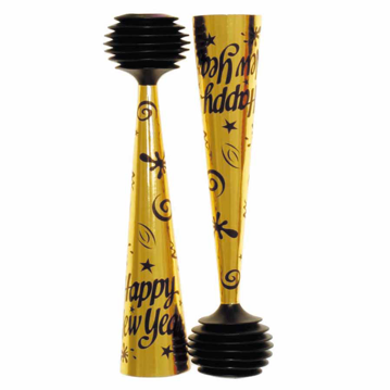Trompeta Buzina Happy New Year Dourado 270mm 24 un