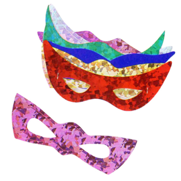 Mscaras Hologrficas de Carto Cores Sortidas 190x80mm 24x6 un