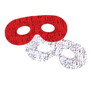 Mscaras Hologrficas de Carto Cores Sortidas 160x70mm 24x6 un